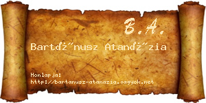 Bartánusz Atanázia névjegykártya